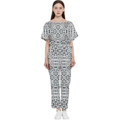 Dots Motif Geometric Print Design Batwing Lightweight Jumpsuit by dflcprintsclothing