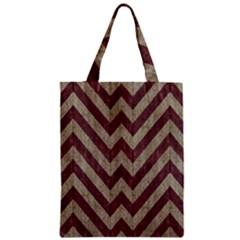 Vintage Grunge Geometric Chevron Pattern Zipper Classic Tote Bag by dflcprintsclothing