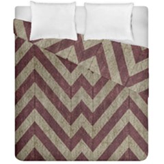 Vintage Grunge Geometric Chevron Pattern Duvet Cover Double Side (california King Size) by dflcprintsclothing