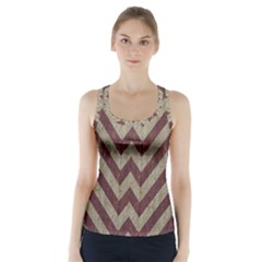 Vintage Grunge Geometric Chevron Pattern Racer Back Sports Top by dflcprintsclothing