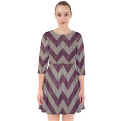 Vintage Grunge Geometric Chevron Pattern Smock Dress