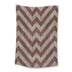 Vintage Grunge Geometric Chevron Pattern Small Tapestry by dflcprintsclothing