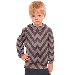 Vintage Grunge Geometric Chevron Pattern Kids  Hooded Pullover