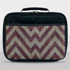 Vintage Grunge Geometric Chevron Pattern Lunch Bag by dflcprintsclothing