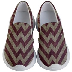 Vintage Grunge Geometric Chevron Pattern Kids Lightweight Slip Ons by dflcprintsclothing