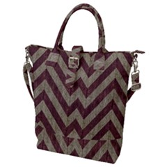 Vintage Grunge Geometric Chevron Pattern Buckle Top Tote Bag by dflcprintsclothing