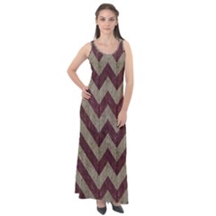 Vintage Grunge Geometric Chevron Pattern Sleeveless Velour Maxi Dress by dflcprintsclothing