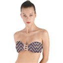 Vintage Grunge Geometric Chevron Pattern Twist Bandeau Bikini Top View1