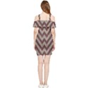 Vintage Grunge Geometric Chevron Pattern Shoulder Frill Bodycon Summer Dress View2