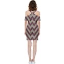 Vintage Grunge Geometric Chevron Pattern Shoulder Frill Bodycon Summer Dress View4