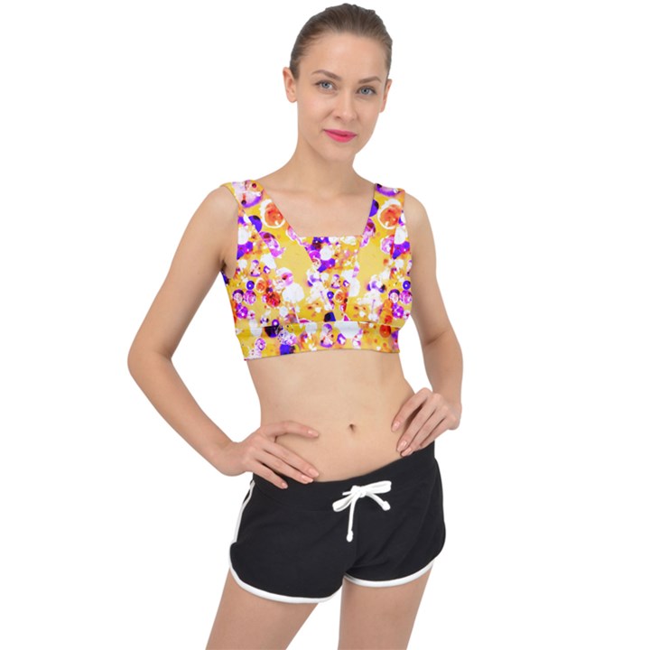 Summer Sequins V-Back Sports Bra