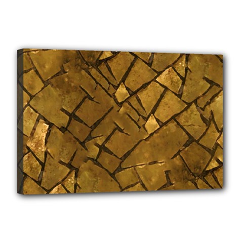 Golden Mosaic Texture Print Canvas 18  X 12  (stretched) by dflcprintsclothing