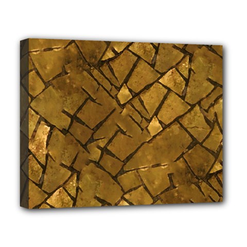 Golden Mosaic Texture Print Deluxe Canvas 20  X 16  (stretched) by dflcprintsclothing