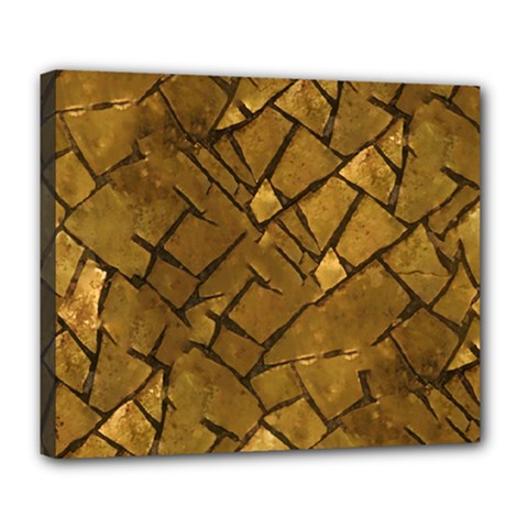 Golden Mosaic Texture Print Deluxe Canvas 24  X 20  (stretched) by dflcprintsclothing