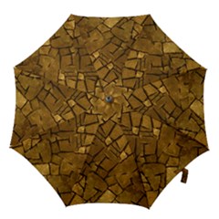 Golden Mosaic Texture Print Hook Handle Umbrellas (small)