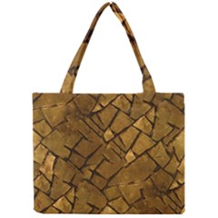 Golden Mosaic Texture Print Mini Tote Bag