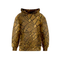 Golden Mosaic Texture Print Kids  Pullover Hoodie