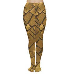 Golden Mosaic Texture Print Tights by dflcprintsclothing