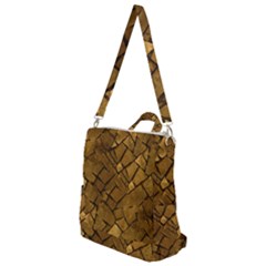 Golden Mosaic Texture Print Crossbody Backpack by dflcprintsclothing