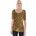 Golden Mosaic Texture Print Wide Neckline Tee View1