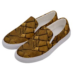 Golden Mosaic Texture Print Men s Canvas Slip Ons by dflcprintsclothing