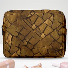 Golden Mosaic Texture Print Make Up Pouch (large) by dflcprintsclothing