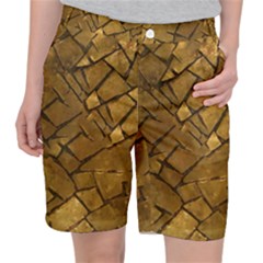 Golden Mosaic Texture Print Pocket Shorts by dflcprintsclothing