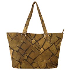 Golden Mosaic Texture Print Full Print Shoulder Bag