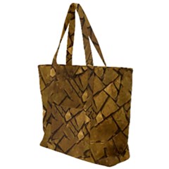 Golden Mosaic Texture Print Zip Up Canvas Bag by dflcprintsclothing