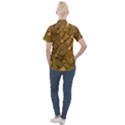 Golden Mosaic Texture Print Women s Short Sleeve Pocket Shirt View2