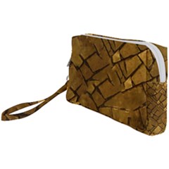 Golden Mosaic Texture Print Wristlet Pouch Bag (small) by dflcprintsclothing