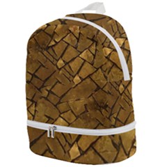 Golden Mosaic Texture Print Zip Bottom Backpack