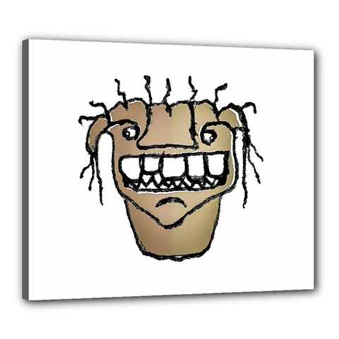 Sketchy Monster Head Drawing Canvas 24  X 20  (stretched) by dflcprintsclothing