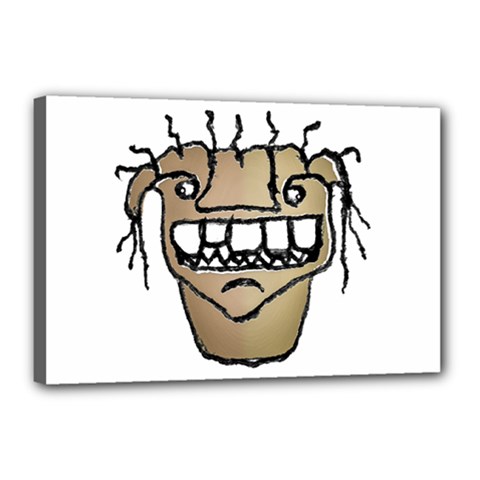 Sketchy Monster Head Drawing Canvas 18  X 12  (stretched) by dflcprintsclothing