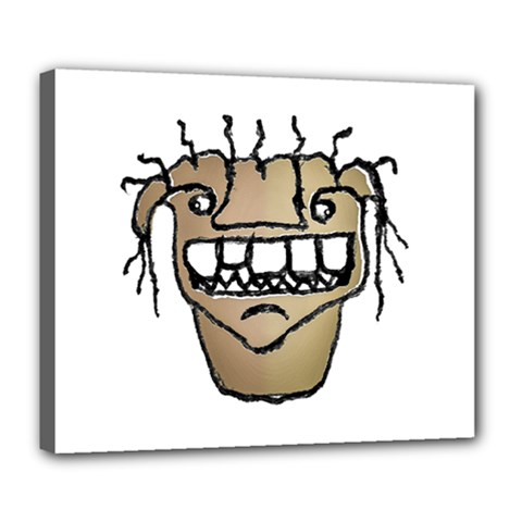 Sketchy Monster Head Drawing Deluxe Canvas 24  X 20  (stretched) by dflcprintsclothing