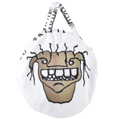 Sketchy Monster Head Drawing Giant Round Zipper Tote by dflcprintsclothing