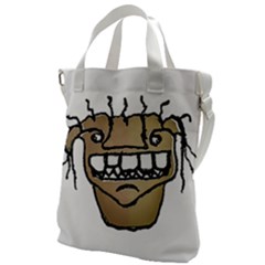 Sketchy Monster Head Drawing Canvas Messenger Bag by dflcprintsclothing