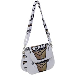 Sketchy Monster Head Drawing Saddle Handbag by dflcprintsclothing