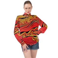 Warrior s Spirit High Neck Long Sleeve Chiffon Top