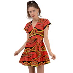 Warrior s Spirit Flutter Sleeve Wrap Dress by BrenZenCreations