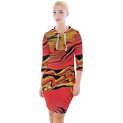 Warrior s Spirit Quarter Sleeve Hood Bodycon Dress by BrenZenCreations