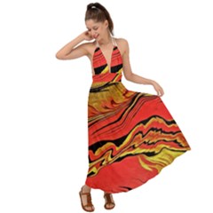 Warrior s Spirit Backless Maxi Beach Dress by BrenZenCreations