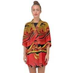 Warrior s Spirit Half Sleeve Chiffon Kimono by BrenZenCreations