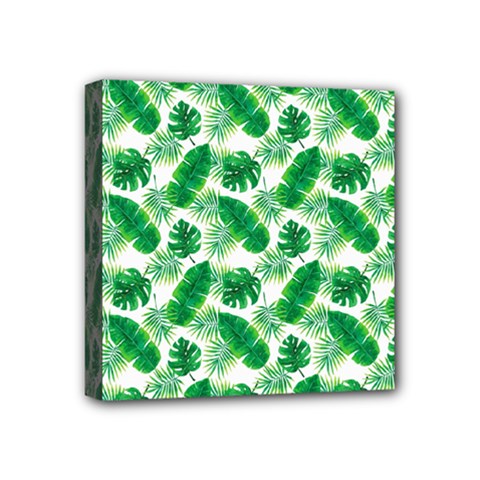 Tropical Leaf Pattern Mini Canvas 4  X 4  (stretched) by Dutashop