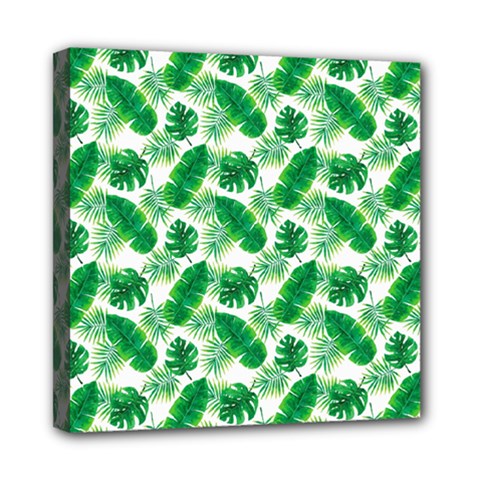 Tropical Leaf Pattern Mini Canvas 8  X 8  (stretched) by Dutashop