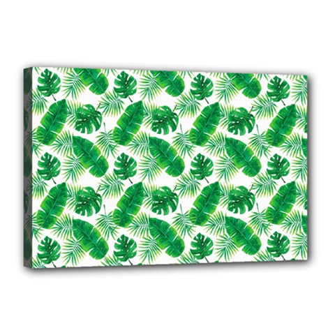 Tropical Leaf Pattern Canvas 18  X 12  (stretched) by Dutashop