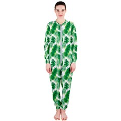 Tropical Leaf Pattern Onepiece Jumpsuit (ladies)  by Dutashop