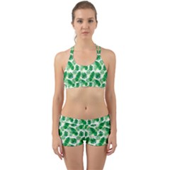 Tropical Leaf Pattern Back Web Gym Set