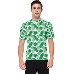 Tropical Leaf Pattern Men s Short Sleeve Rash Guard