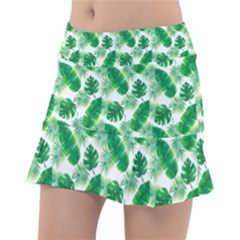 Tropical Leaf Pattern Tennis Skorts by Dutashop